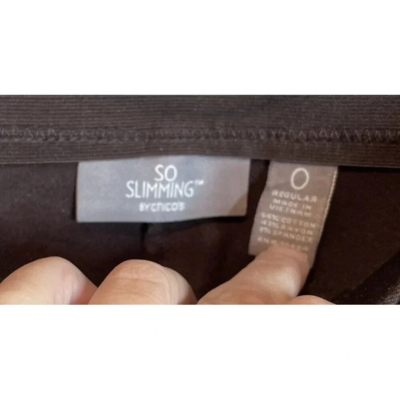 Chicos So Slimming Women’s 0 US‎ 4 Small Crop Ankle Pants Brown Stretch Comfy - Picture 4 of 9